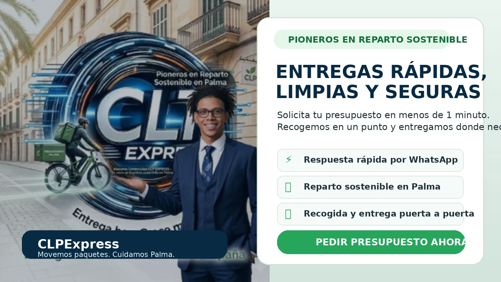 CLPExpress, reparto sostenible en Palma de Mallorca con solicitud rápida de presupuesto